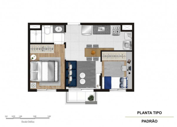 Imagem Apartamento com 2 Quartos à Venda, 34 m² em Jardim Marajoara - São Paulo