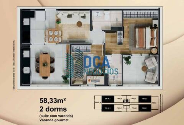 Imagem Apartamento com 2 Quartos à Venda, 58 m² em Loteamento Floresta - São José Dos Campos
