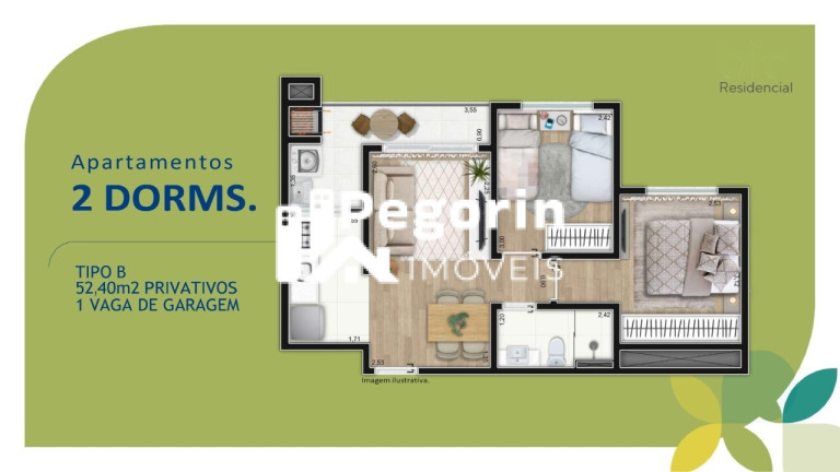 Imagem Apartamento com 2 Quartos à Venda, 51 m² em Xaxim - Curitiba