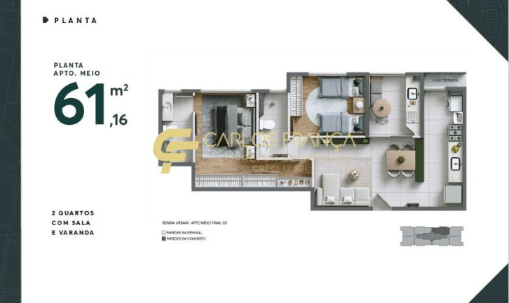 Imagem Apartamento com 2 Quartos à Venda, 61 m² em Stiep - Salvador