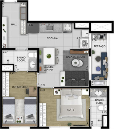 Imagem Apartamento com 2 Quartos à Venda, 55 m² em Vila Osasco - Osasco