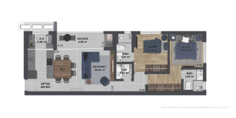 Imagem Apartamento com 2 Quartos à Venda, 120 m² em Centro - Florianópolis