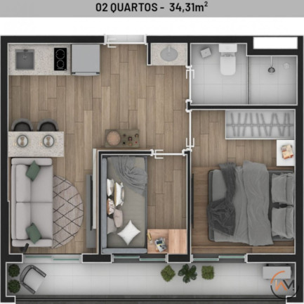 Imagem Apartamento com 1 Quarto à Venda, 300 m² em Centro - Curitiba