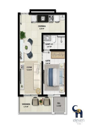 Imagem Apartamento com 1 Quarto à Venda, 44 m² em Stella Maris - Salvador
