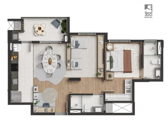 Apartamento com 2 Quartos à Venda, 58 m² em Campo Comprido - Curitiba