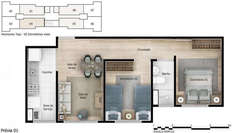 Imagem Apartamento com 2 Quartos à Venda, 44 m² em Interlagos - São Paulo