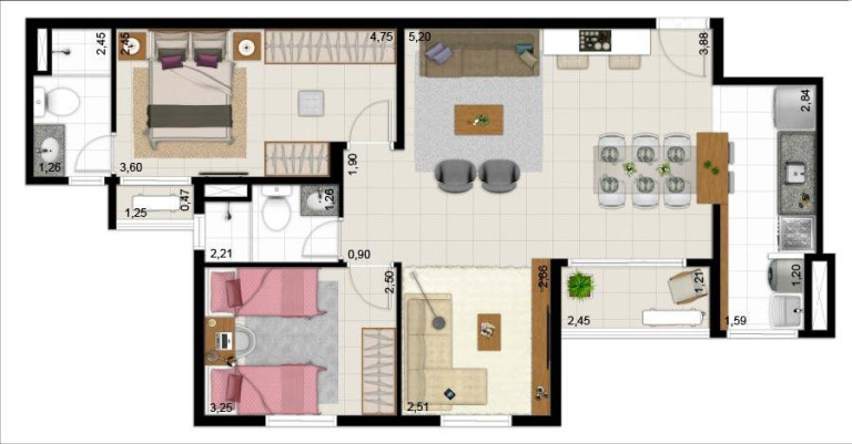 Imagem Apartamento com 2 Quartos à Venda, 74 m² em Santa Isabel - Teresina