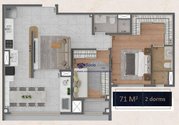 Apartamento com 2 Quartos à Venda, 71 m² em Vila Albertina - São Paulo