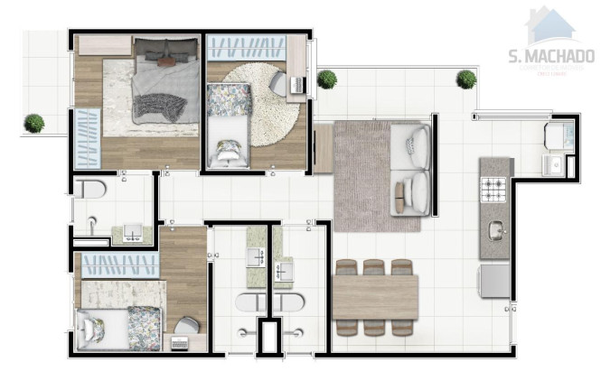 Imagem Apartamento com 3 Quartos à Venda, 66 m² em Utinga - Santo André