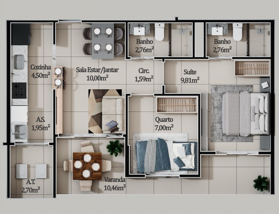 Imagem Apartamento com 2 Quartos à Venda, 54 m² em Itaparica - Vila Velha