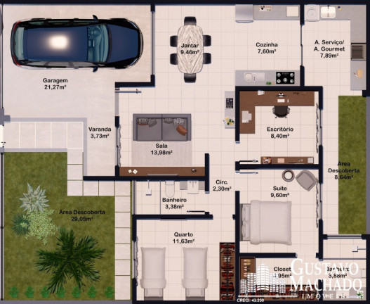 Imagem Casa com 3 Quartos à Venda, 106 m² em Jardim Belvedere - Volta Redonda