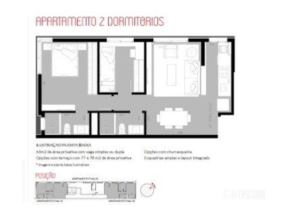 Imagem Apartamento com 2 Quartos à Venda, 64 m² em Rio Branco - Porto Alegre