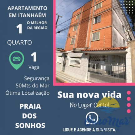 Imagem Apartamento com 1 Quarto para Alugar ou Temporada, 56 m² em Praia Dos Sonhos - Itanhaém