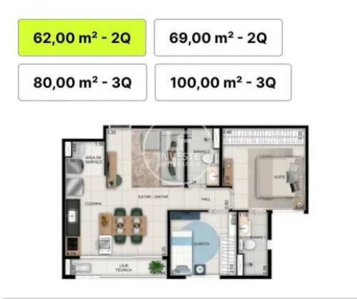 Imagem Apartamento com 2 Quartos à Venda, 62 m² em Setor Bueno - Goiânia