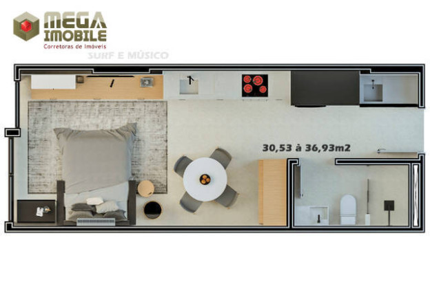 Imagem Apartamento com 1 Quarto à Venda, 31 m² em Trindade - Florianópolis