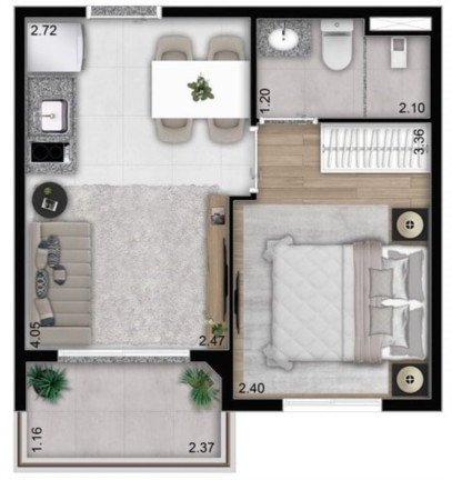 Apartamento com 2 Quartos à Venda, 40 m² em Perdizes - São Paulo
