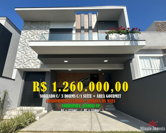 Imagem Casa com 3 Quartos à Venda, 175 m² em Loteamento Reserva Da Mata - Jundiaí