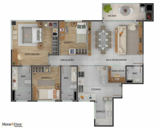 Imagem Apartamento com 3 Quartos à Venda, 103 m² em Centro - São José Dos Pinhais
