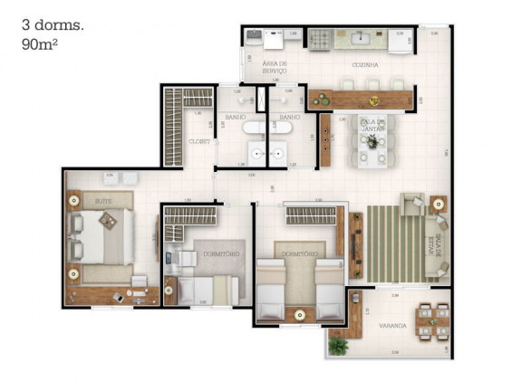 Imagem Apartamento com 2 Quartos à Venda, 77 m² em Jardim Carlos Gomes - Jundiaí