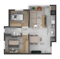 Apartamento com 2 Quartos à Venda, 52 m² em Universitario - Bento Gonçalves