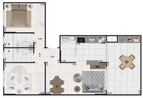 Apartamento com 2 Quartos à Venda, 80 m² em Guilhermina - Praia Grande