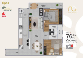 Apartamento com 2 Quartos à Venda, 76 m² em Canto Do Forte - Praia Grande