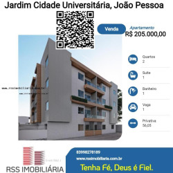 Apartamento com 2 Quartos à Venda, 56 m² em Jardim Cidade Universitária - João Pessoa