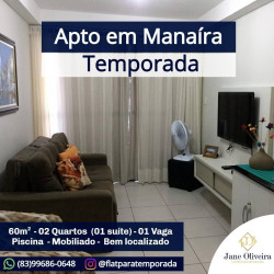 Apartamento com 2 Quartos para Temporada, 60 m² em Manaíra - João Pessoa