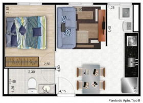 Apartamento com 2 Quartos à Venda, 50 m² em Jardim Itacolomi - São Paulo