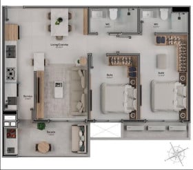 Apartamento com 2 Quartos à Venda, 74 m² em Estreito - Florianópolis