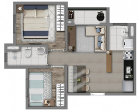 Apartamento com 2 Quartos à Venda, 38 m² em Loteamento City Jaragua - São Paulo