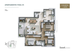 Apartamento com 3 Quartos à Venda, 114 m² em água Verde - Curitiba