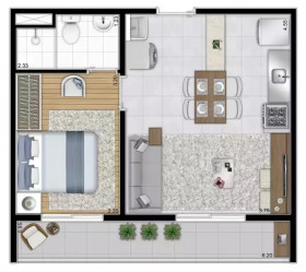 Apartamento com 2 Quartos à Venda, 34 m² em Santa Cecília - São Paulo