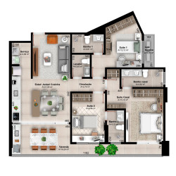Apartamento com 3 Quartos à Venda, 120 m² em Orla 14 - Palmas