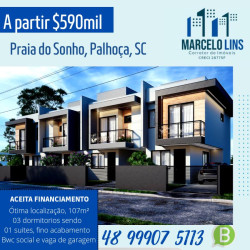 Casa com 3 Quartos à Venda, 100 m² em Praia Do Sonho - Palhoça