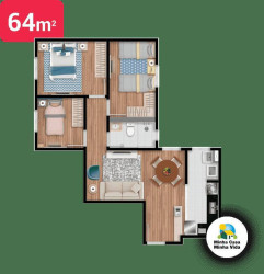Apartamento com 3 Quartos à Venda, 64 m² em Jardim Carolina - Jundiaí