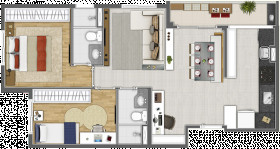 Apartamento com 3 Quartos à Venda, 66 m² em Jardim Das Belezas - Carapicuíba