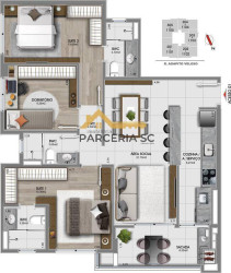 Apartamento com 3 Quartos à Venda, 96 m² em Canto - Florianópolis