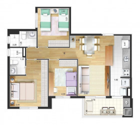 Apartamento com 3 Quartos à Venda, 72 m² em Campestre - Santo André