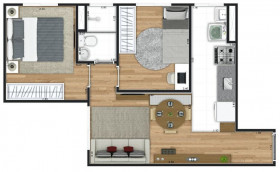 Apartamento com 2 Quartos à Venda, 40 m² em Jardim Nova Europa - Hortolândia