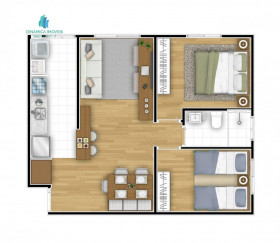 Apartamento com 2 Quartos à Venda, 50 m² em Jardim Do Lago Ii - Campinas