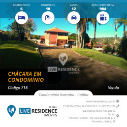 Casa com 6 Quartos à Venda, 984 m² em Condomínio Itaembu - Itatiba