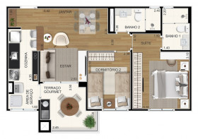 Apartamento com 2 Quartos à Venda, 61 m² em Silveira - Santo André