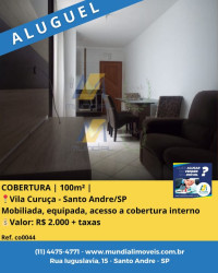 Apartamento com 2 Quartos para Alugar, 100 m² em Vila Curuçá - Santo André