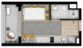 Apartamento com 1 Quarto à Venda, 35 m² em Consolação - São Paulo