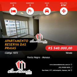 Apartamento com 3 Quartos à Venda, 87 m² em Ponta Negra - Manaus