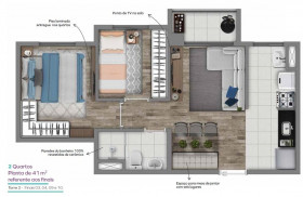 Apartamento com 2 Quartos à Venda, 38 m² em Jardim Santa Emília - São Paulo