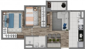 Apartamento com 2 Quartos à Venda, 38 m² em Jardim Prudência - São Paulo