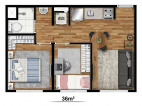 Apartamento com 2 Quartos à Venda, 36 m² em Jardim Prudência - São Paulo