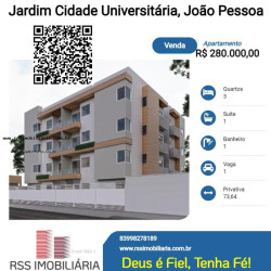 Apartamento com 3 Quartos à Venda, 73 m² em Jardim Cidade Universitária - João Pessoa